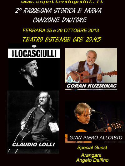 Mimmo Locasciulli - Goran Kuzminac - Claudio Lolli - Gian Piero Alloisio - Rassegna Canzone d'Autore 2013