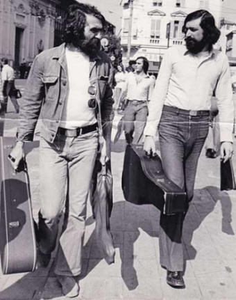 Gianni Sviero, Francesco Guccini, Roberto Vecchioni al Cub Tenco anni 70