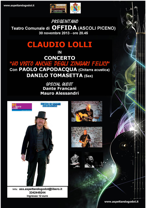 Claudio Lolli in concerto nelle Marche - Offida (Ascoli Piceno)